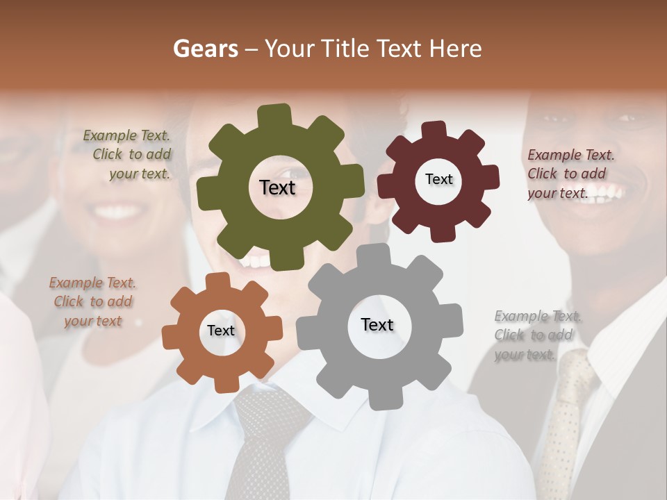 A Group Of Business People Are Smiling For The Camera PowerPoint Template