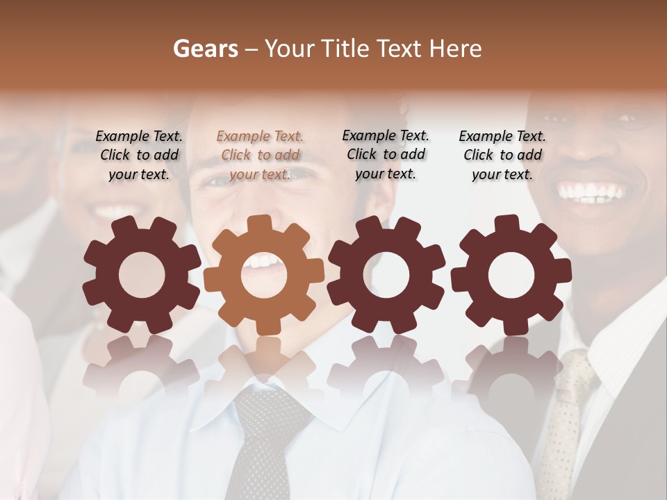 A Group Of Business People Are Smiling For The Camera PowerPoint Template