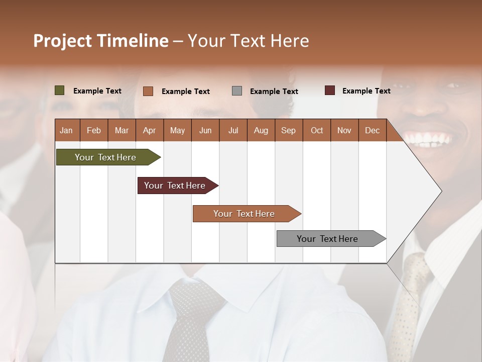 A Group Of Business People Are Smiling For The Camera PowerPoint Template