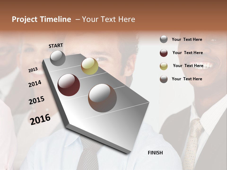 A Group Of Business People Are Smiling For The Camera PowerPoint Template