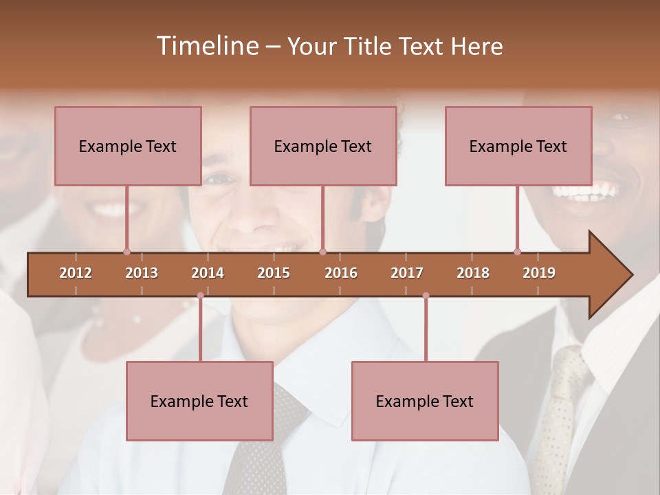 A Group Of Business People Are Smiling For The Camera PowerPoint Template