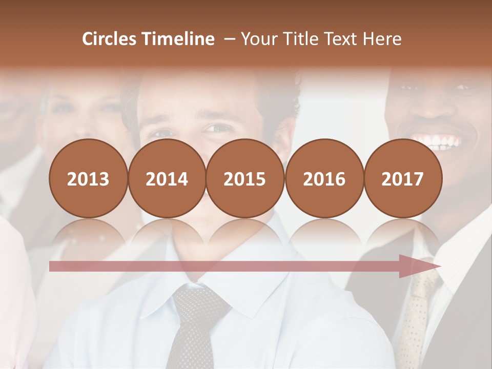 A Group Of Business People Are Smiling For The Camera PowerPoint Template