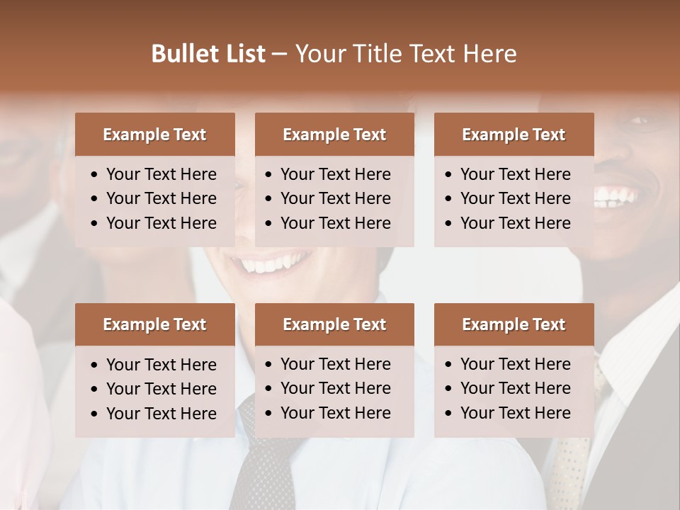A Group Of Business People Are Smiling For The Camera PowerPoint Template