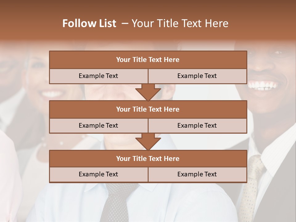 A Group Of Business People Are Smiling For The Camera PowerPoint Template