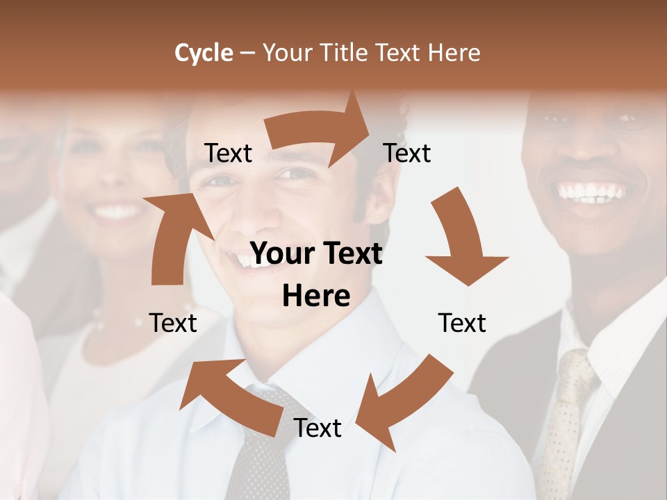 A Group Of Business People Are Smiling For The Camera PowerPoint Template