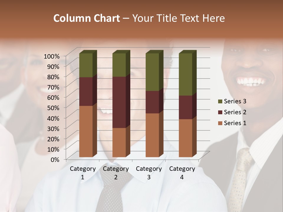A Group Of Business People Are Smiling For The Camera PowerPoint Template