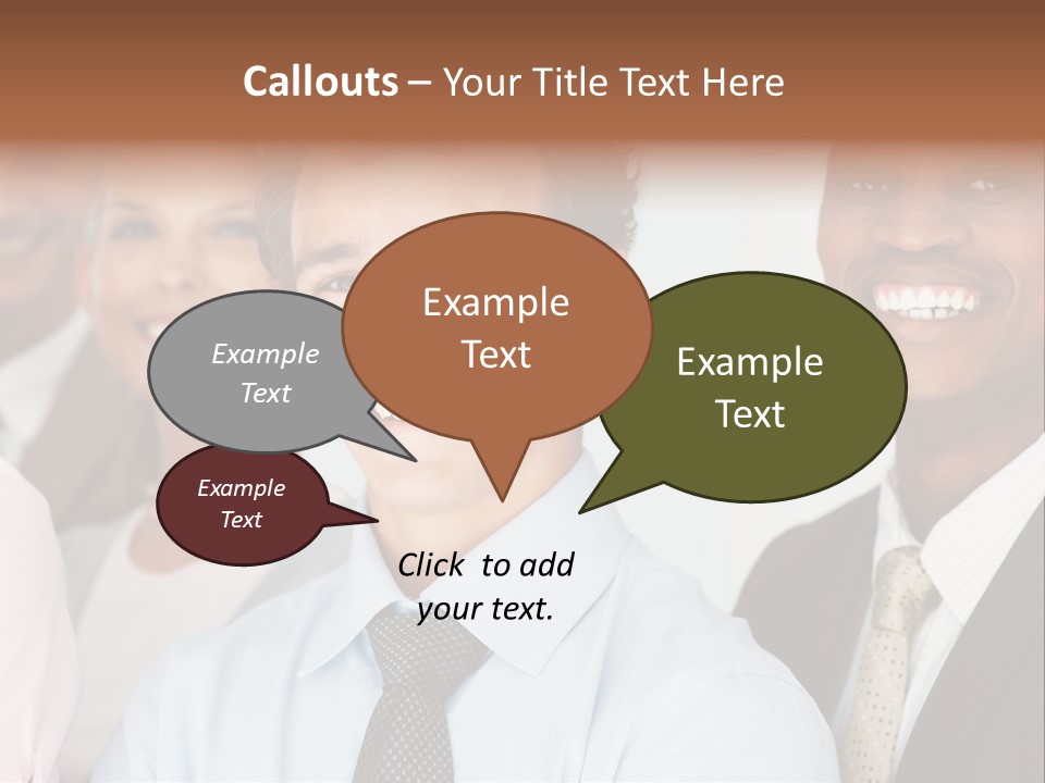 A Group Of Business People Are Smiling For The Camera PowerPoint Template