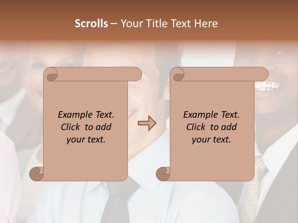 A Group Of Business People Are Smiling For The Camera PowerPoint Template
