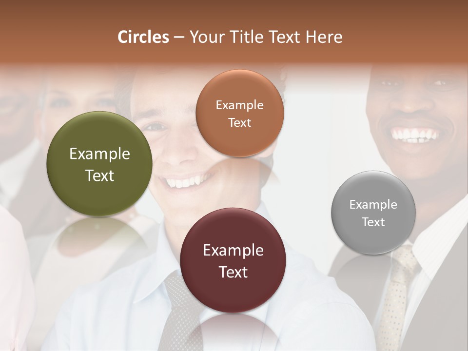 A Group Of Business People Are Smiling For The Camera PowerPoint Template