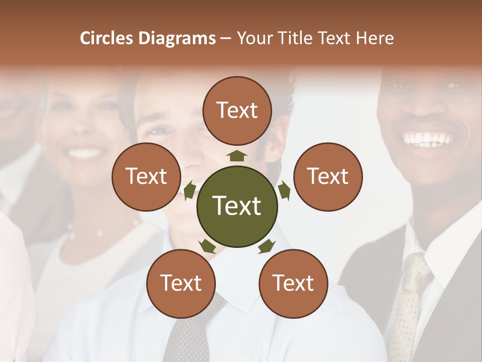 A Group Of Business People Are Smiling For The Camera PowerPoint Template