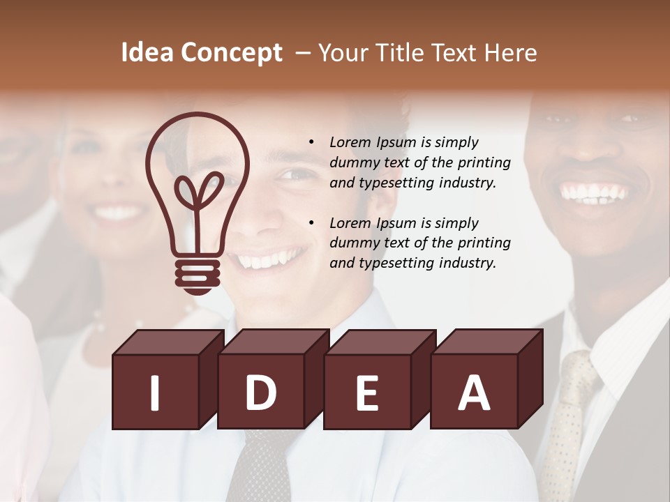A Group Of Business People Are Smiling For The Camera PowerPoint Template
