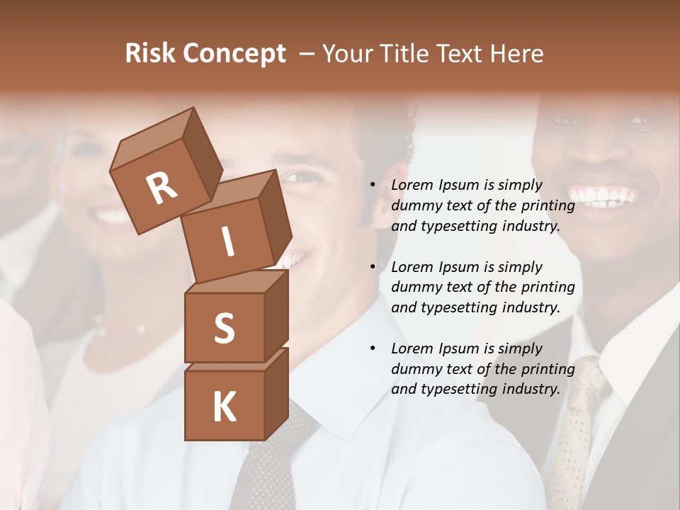 A Group Of Business People Are Smiling For The Camera PowerPoint Template