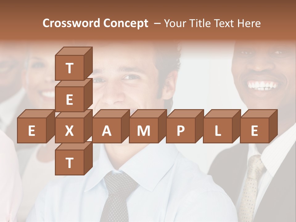 A Group Of Business People Are Smiling For The Camera PowerPoint Template