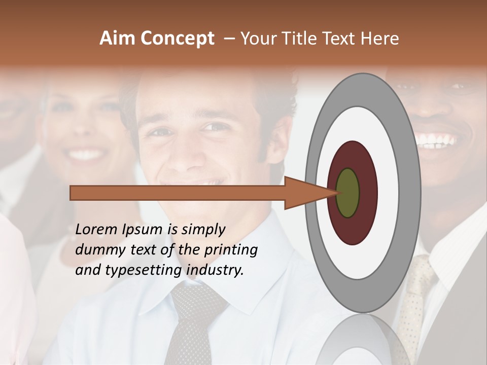 A Group Of Business People Are Smiling For The Camera PowerPoint Template