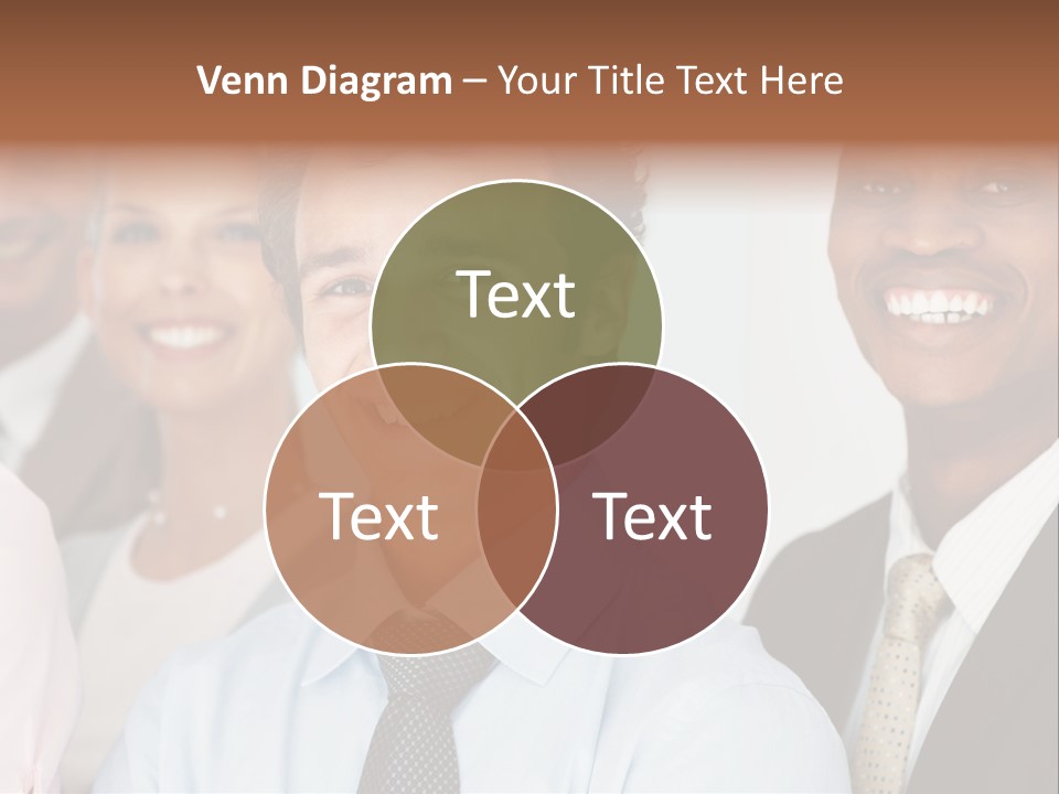 A Group Of Business People Are Smiling For The Camera PowerPoint Template