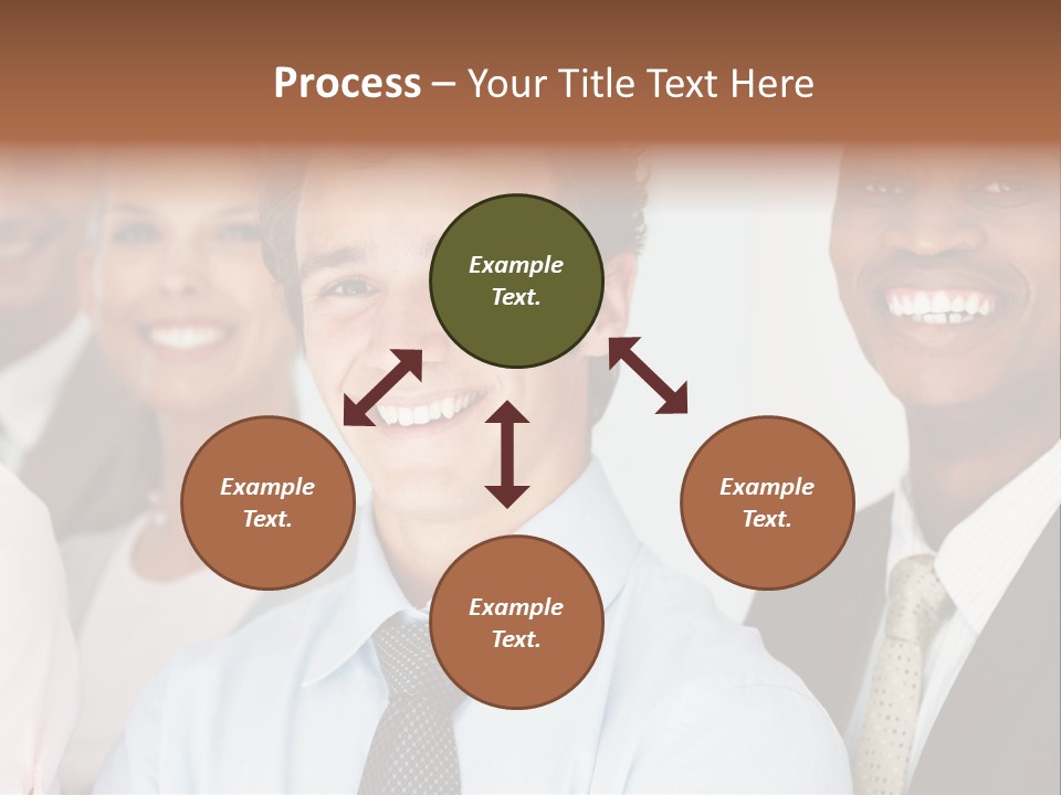 A Group Of Business People Are Smiling For The Camera PowerPoint Template
