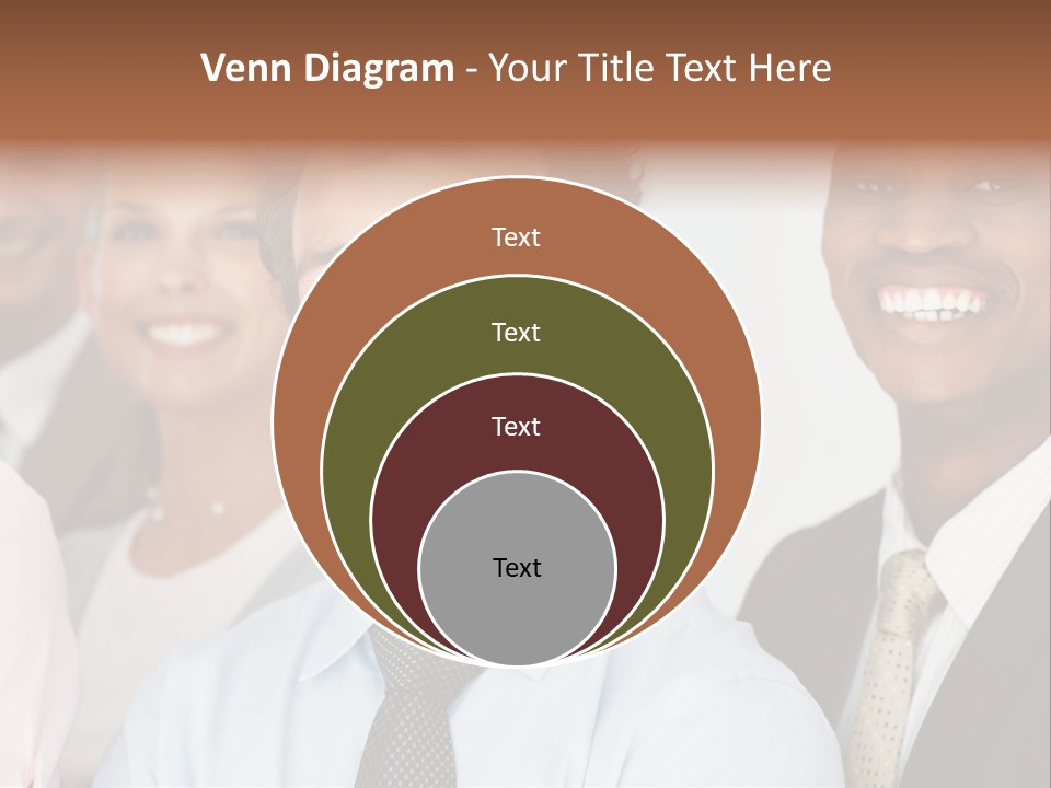 A Group Of Business People Are Smiling For The Camera PowerPoint Template