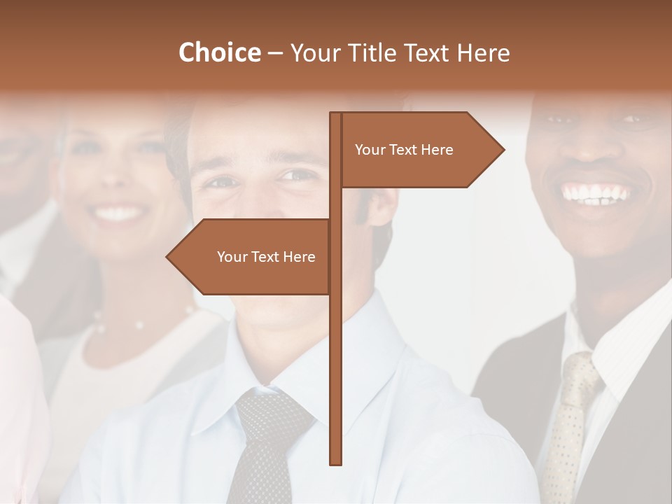 A Group Of Business People Are Smiling For The Camera PowerPoint Template