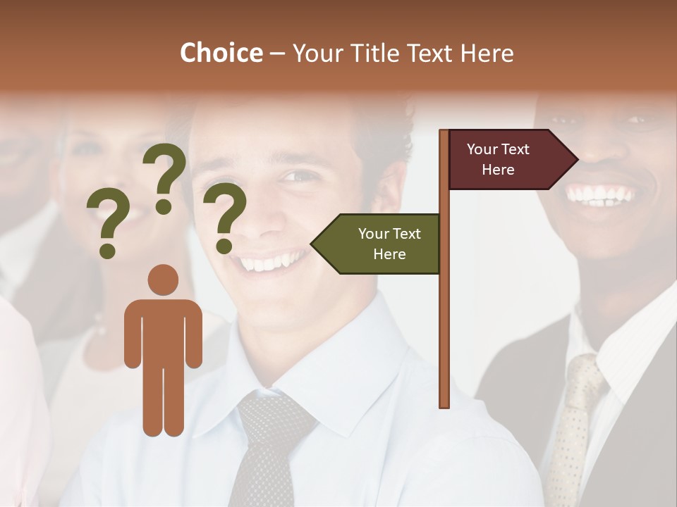 A Group Of Business People Are Smiling For The Camera PowerPoint Template