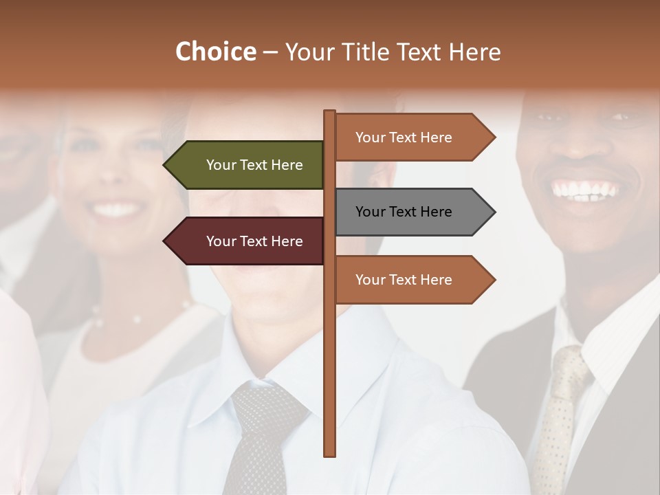 A Group Of Business People Are Smiling For The Camera PowerPoint Template