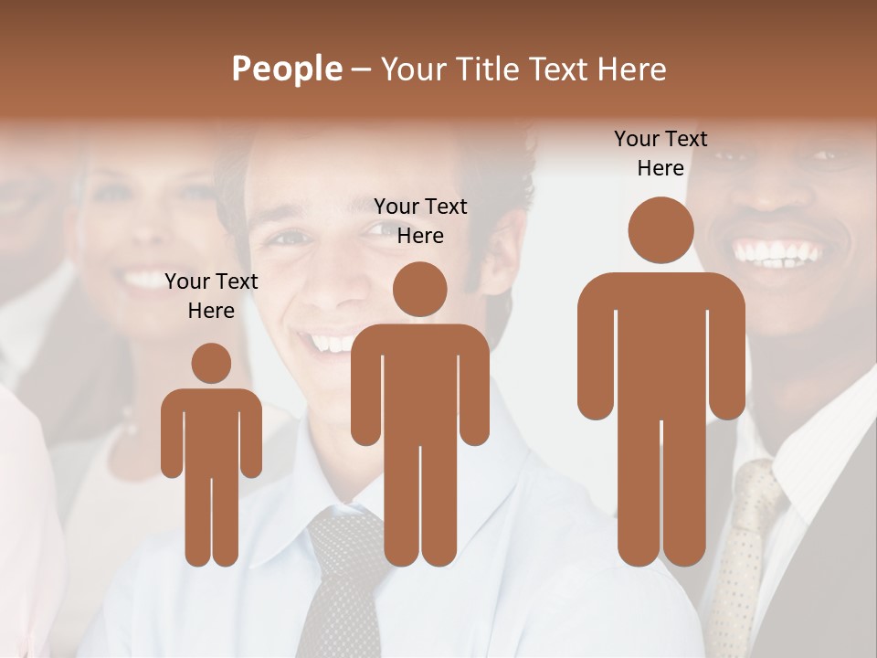 A Group Of Business People Are Smiling For The Camera PowerPoint Template