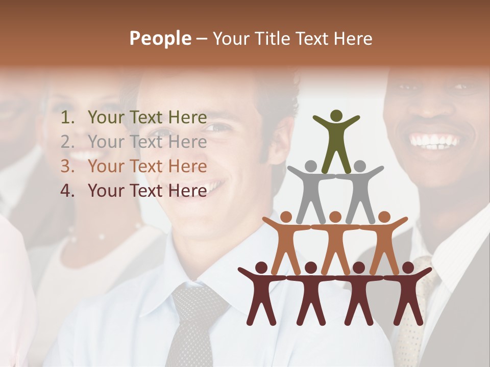 A Group Of Business People Are Smiling For The Camera PowerPoint Template