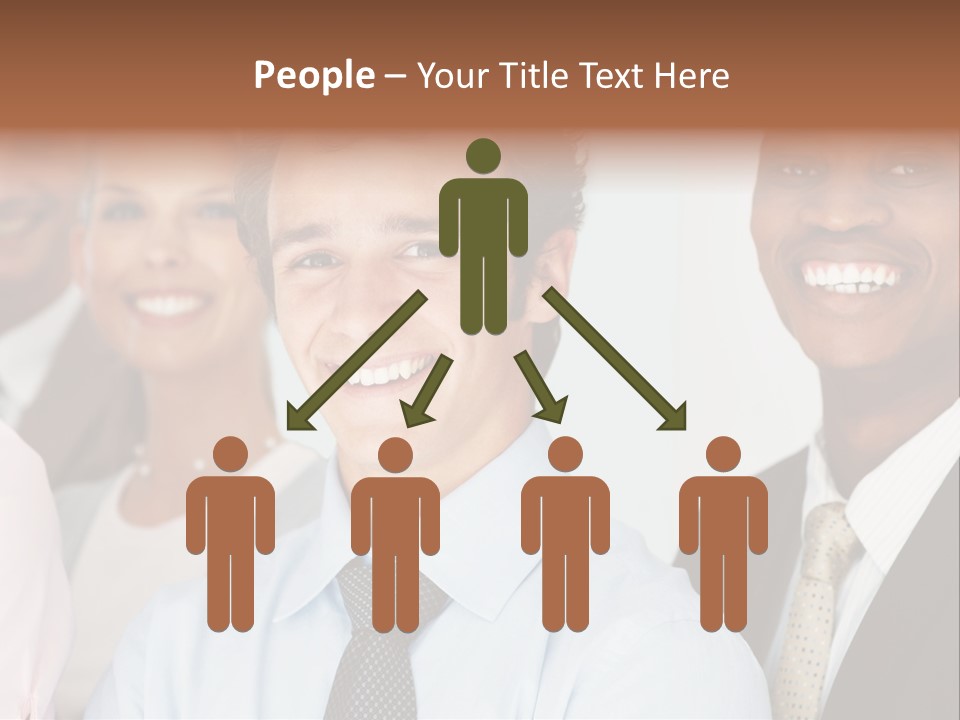 A Group Of Business People Are Smiling For The Camera PowerPoint Template