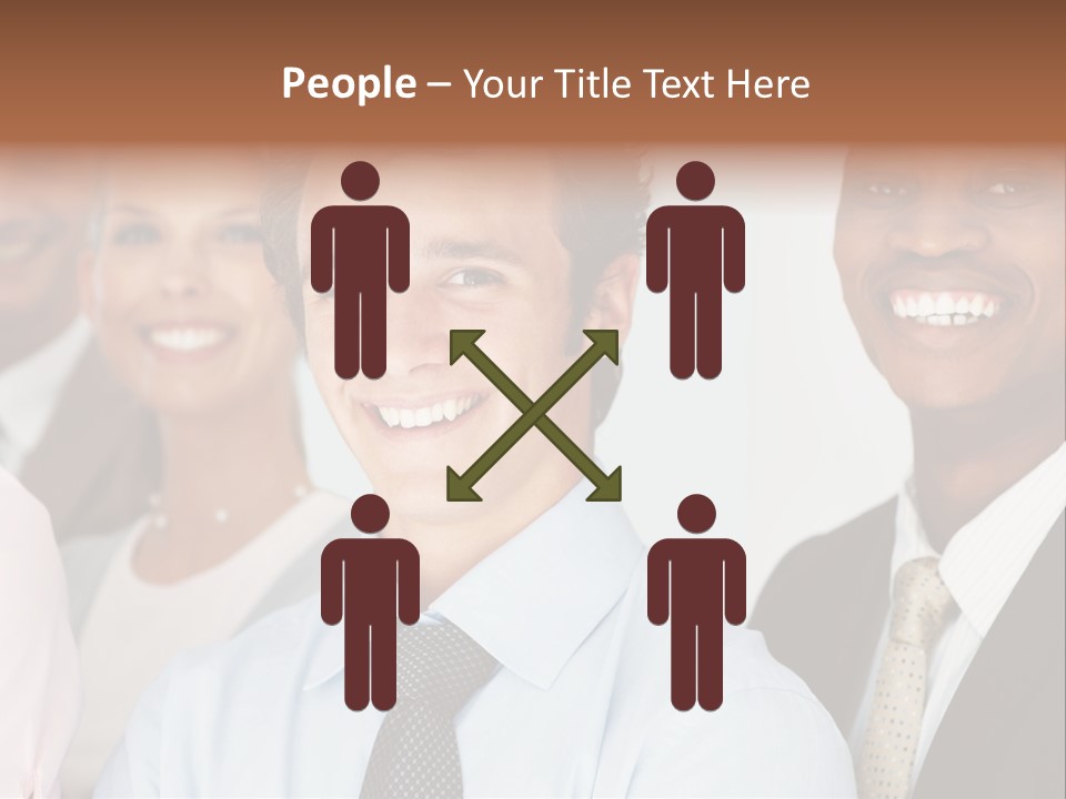 A Group Of Business People Are Smiling For The Camera PowerPoint Template