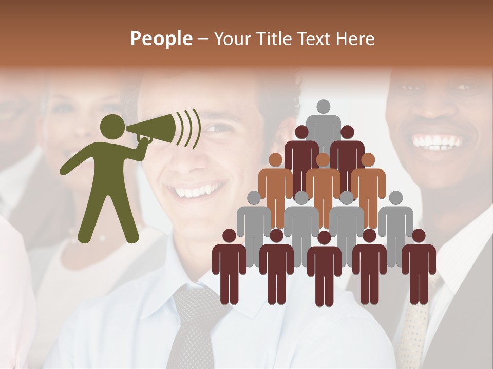 A Group Of Business People Are Smiling For The Camera PowerPoint Template
