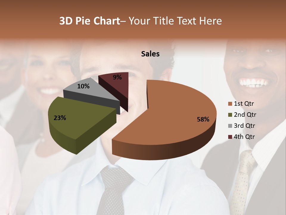 A Group Of Business People Are Smiling For The Camera PowerPoint Template