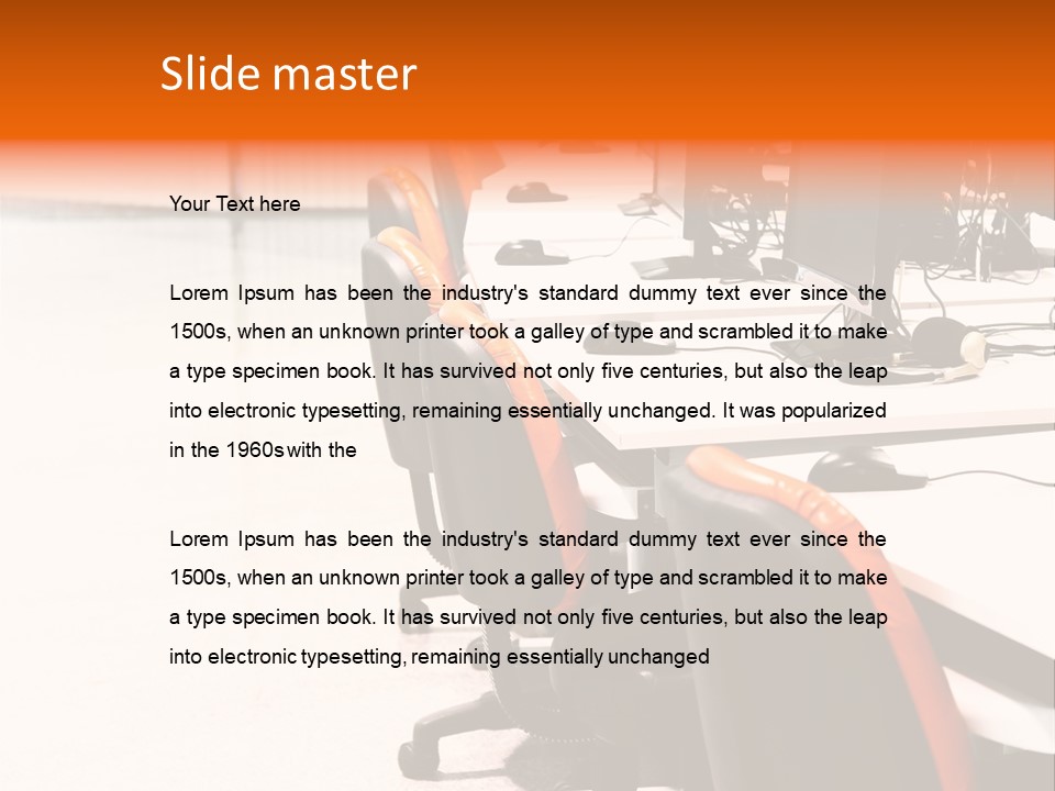 A Row Of Computer Monitors Sitting On Top Of A Table PowerPoint Template