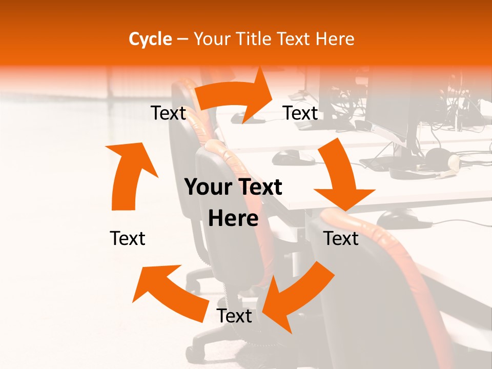 A Row Of Computer Monitors Sitting On Top Of A Table PowerPoint Template