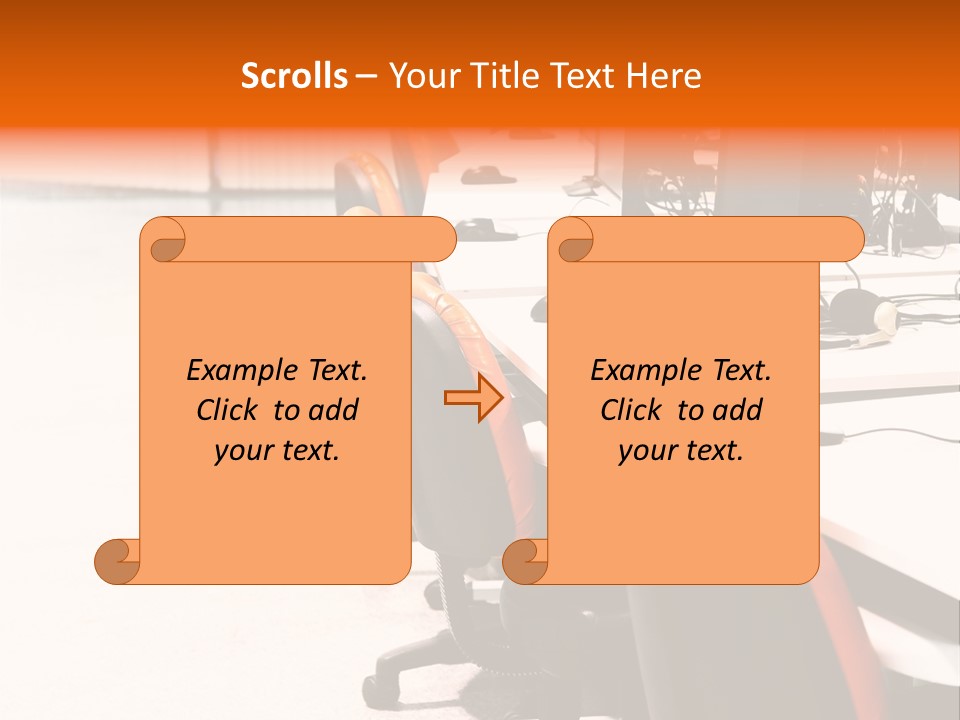 A Row Of Computer Monitors Sitting On Top Of A Table PowerPoint Template