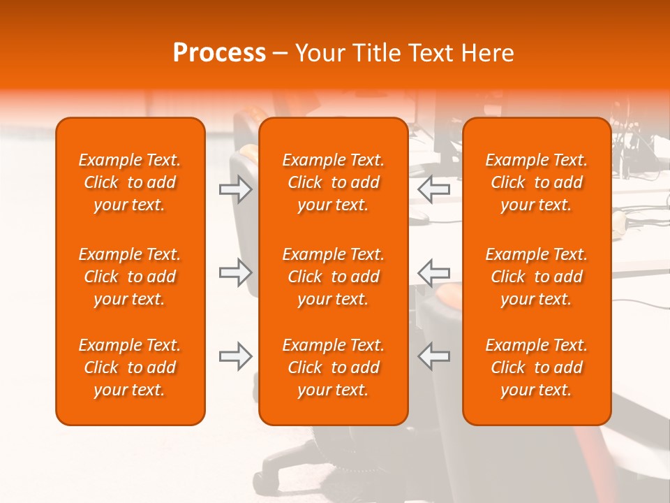 A Row Of Computer Monitors Sitting On Top Of A Table PowerPoint Template