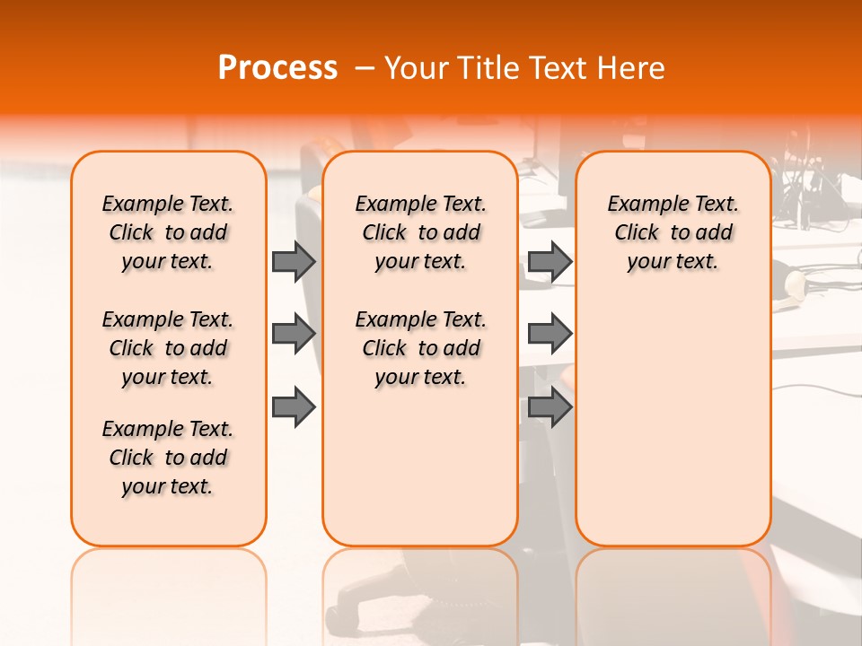 A Row Of Computer Monitors Sitting On Top Of A Table PowerPoint Template