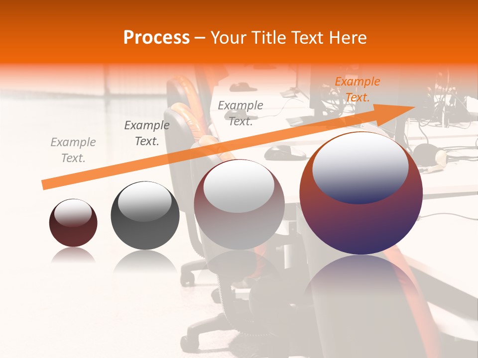 A Row Of Computer Monitors Sitting On Top Of A Table PowerPoint Template