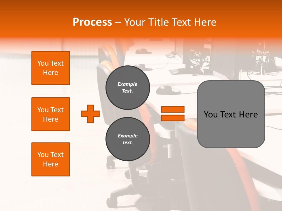 A Row Of Computer Monitors Sitting On Top Of A Table PowerPoint Template