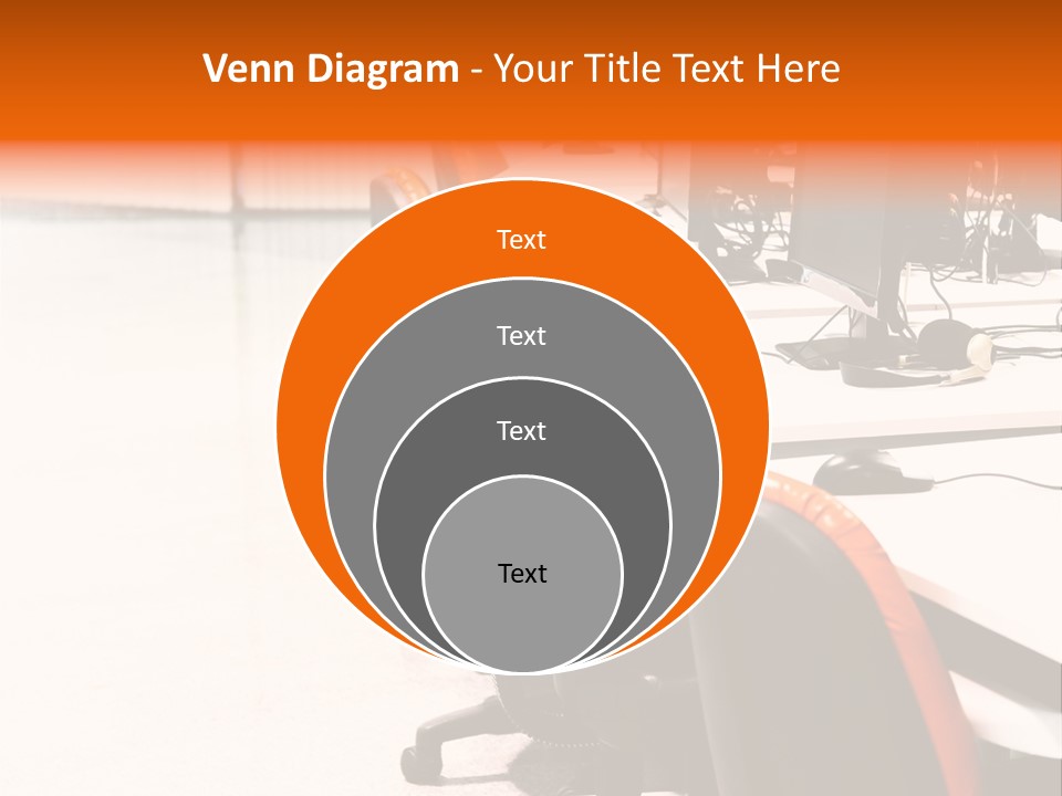 A Row Of Computer Monitors Sitting On Top Of A Table PowerPoint Template