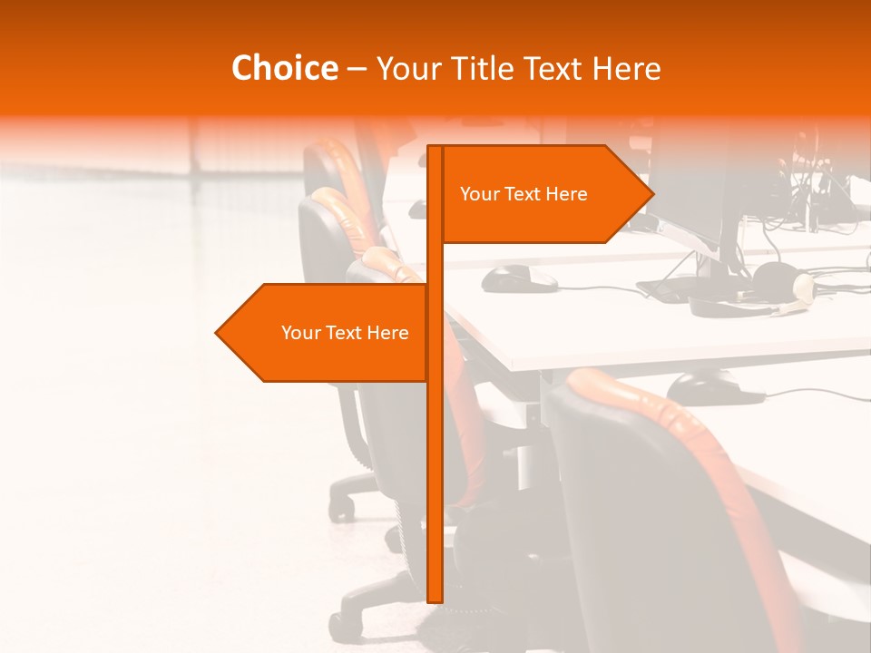 A Row Of Computer Monitors Sitting On Top Of A Table PowerPoint Template