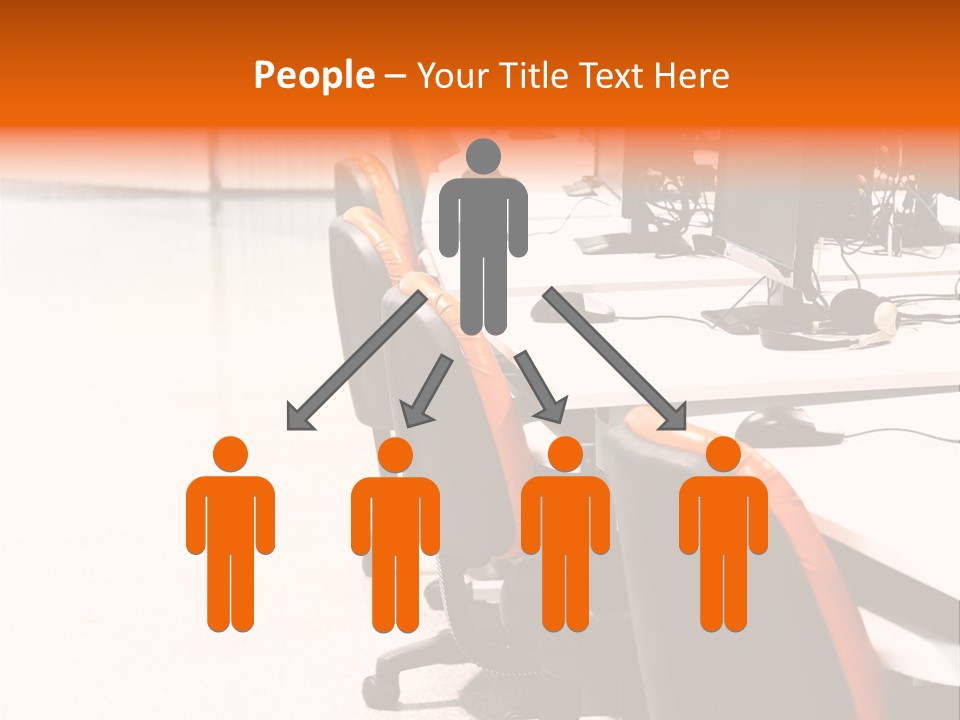 A Row Of Computer Monitors Sitting On Top Of A Table PowerPoint Template