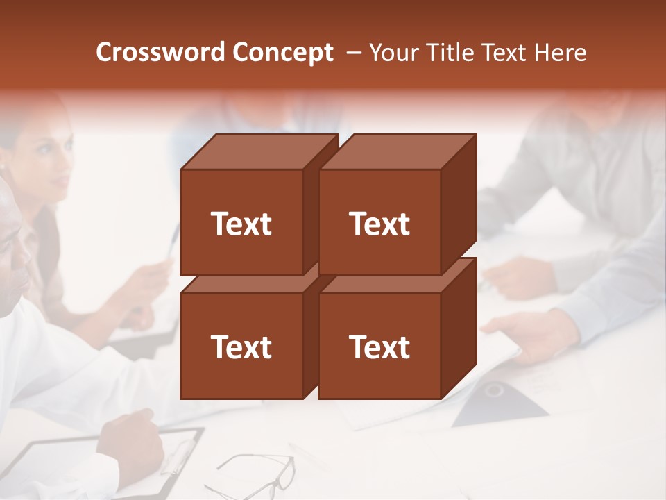 A Group Of People Sitting Around A Table PowerPoint Template