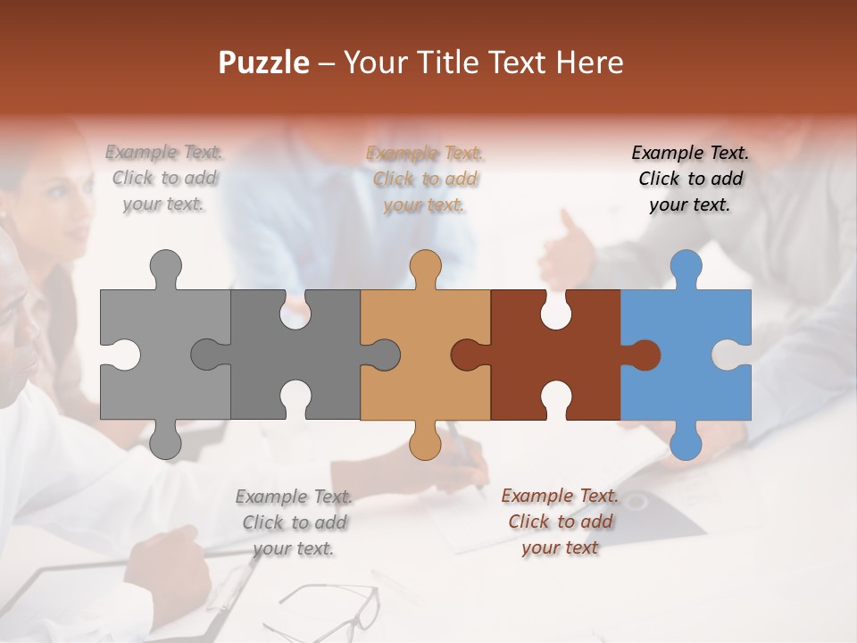 A Group Of People Sitting Around A Table PowerPoint Template