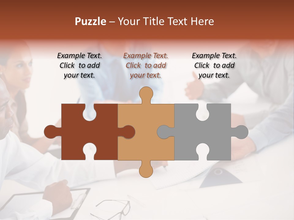 A Group Of People Sitting Around A Table PowerPoint Template