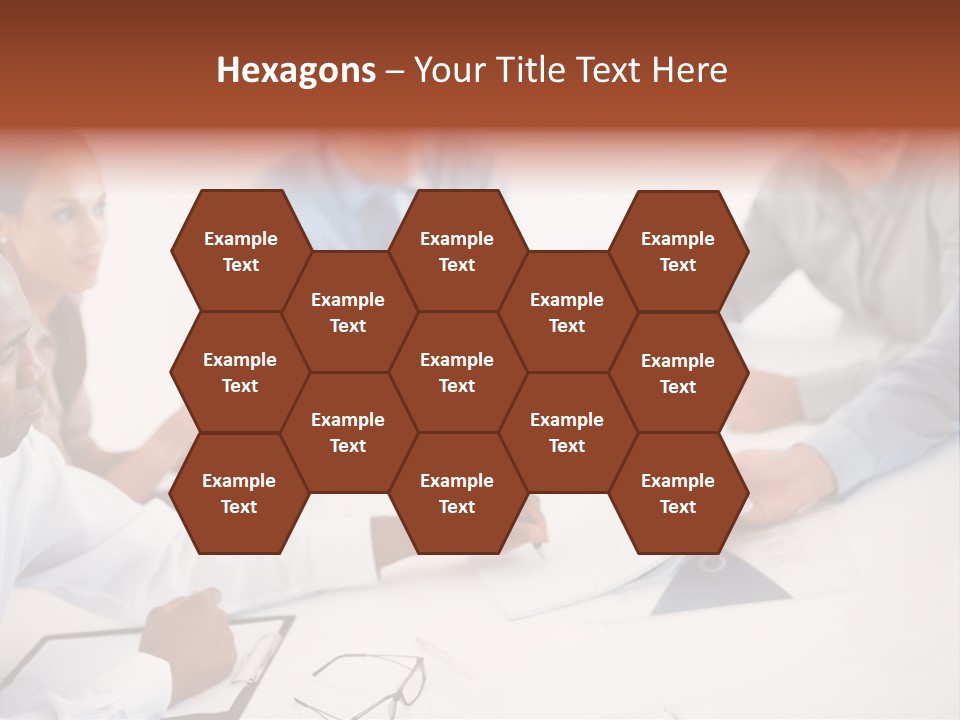 A Group Of People Sitting Around A Table PowerPoint Template