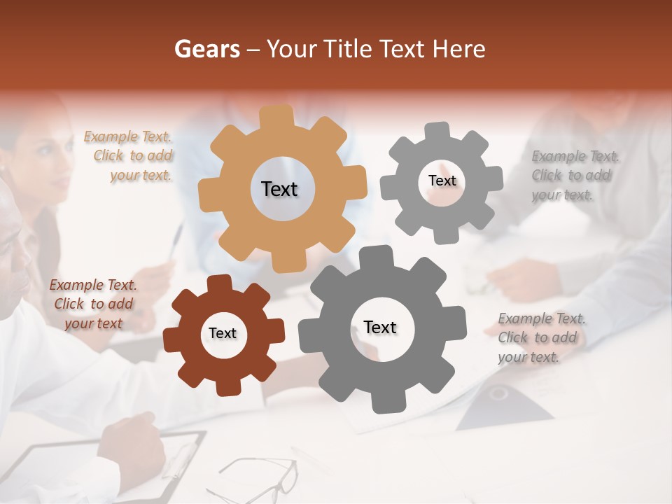 A Group Of People Sitting Around A Table PowerPoint Template