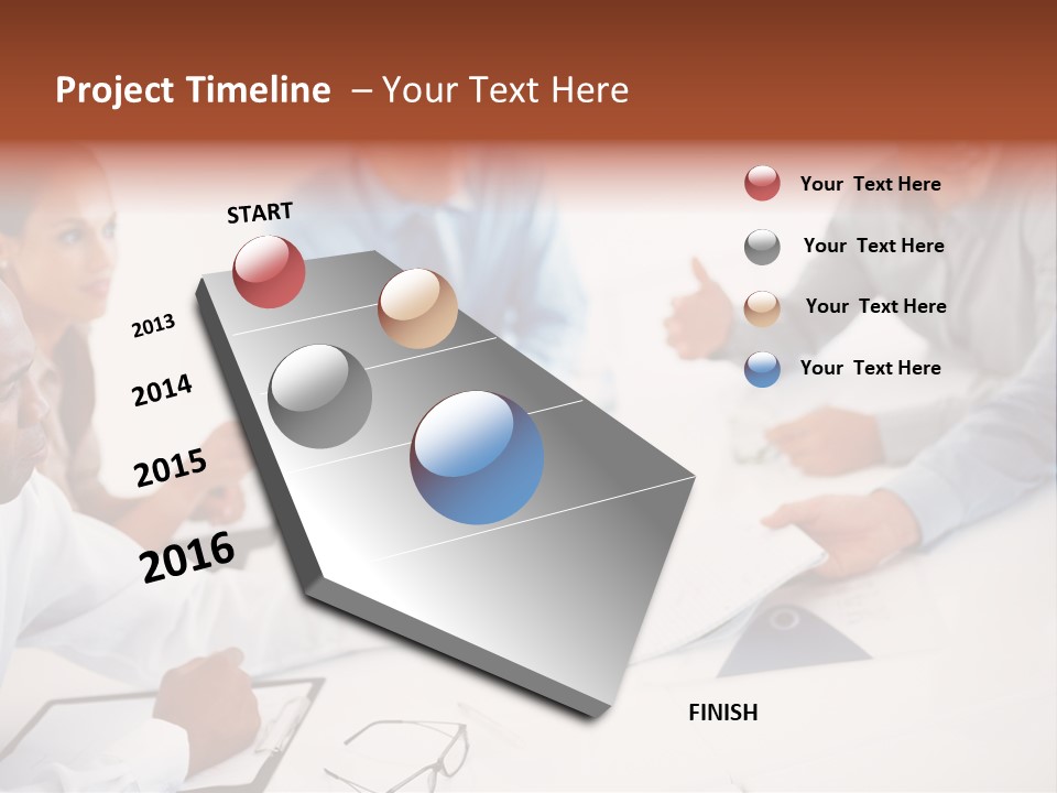 A Group Of People Sitting Around A Table PowerPoint Template