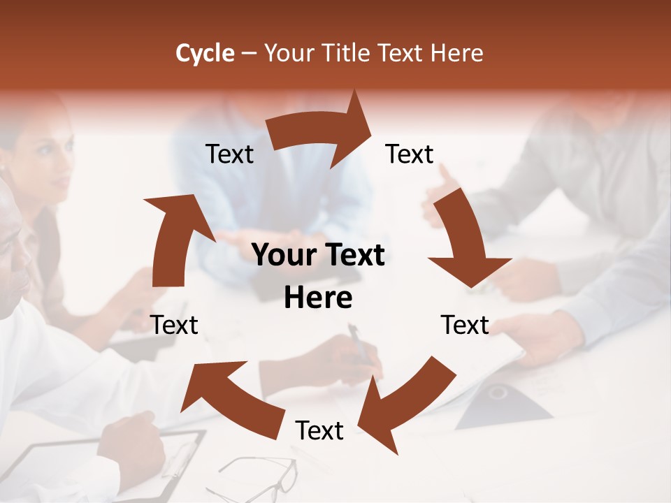 A Group Of People Sitting Around A Table PowerPoint Template