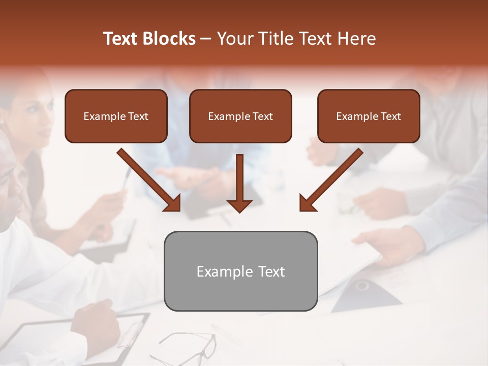 A Group Of People Sitting Around A Table PowerPoint Template