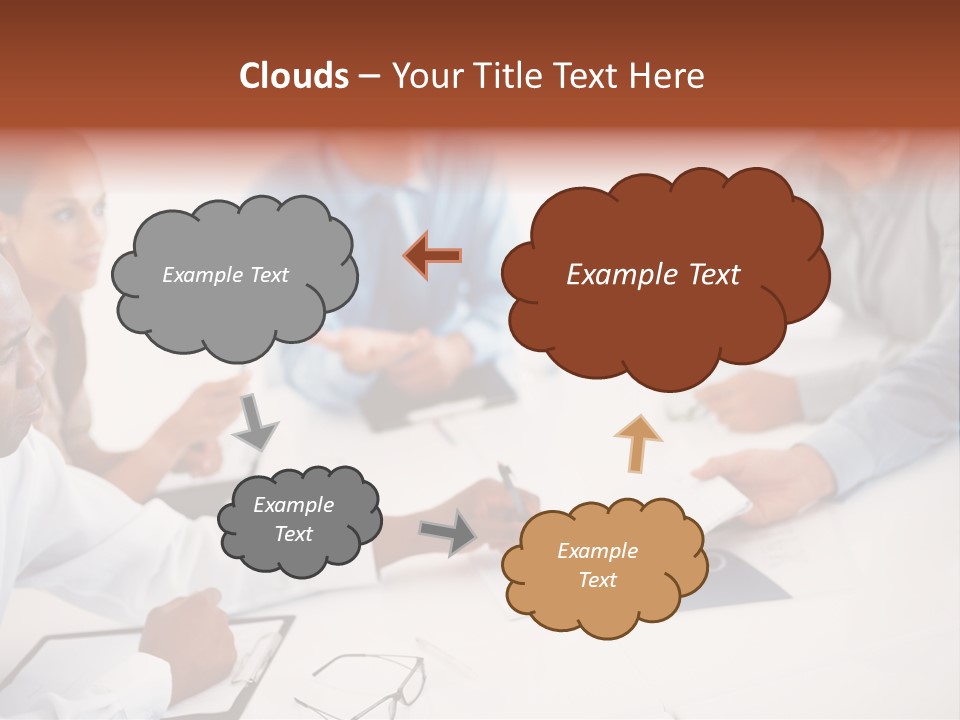 A Group Of People Sitting Around A Table PowerPoint Template