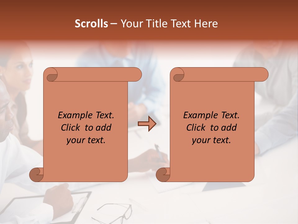 A Group Of People Sitting Around A Table PowerPoint Template